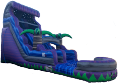 18 ft Purple Palms Inflatable Water Slide